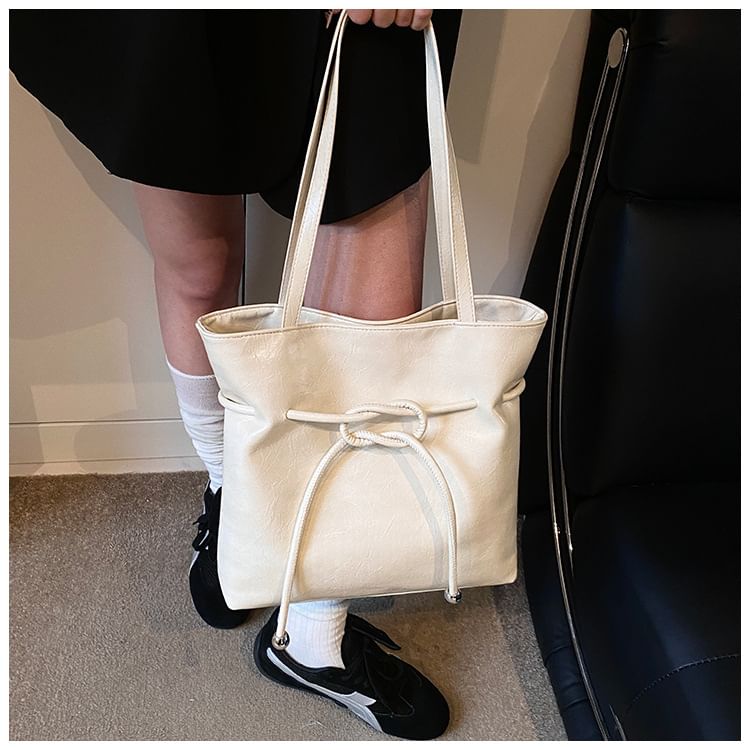 Tote Bag Knot Faux Leather
