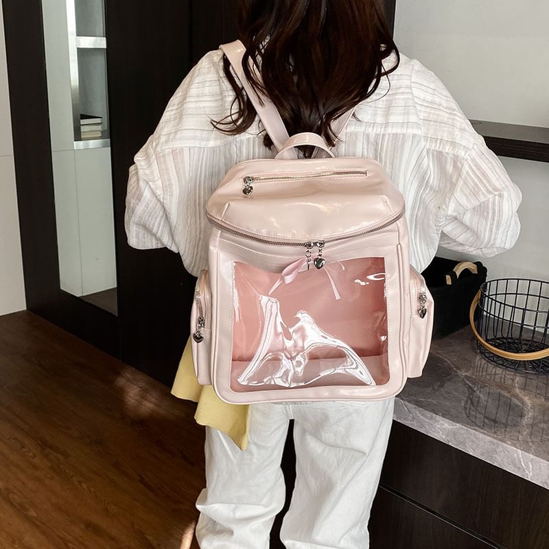 Multi-Pocket PVC Backpack Panel