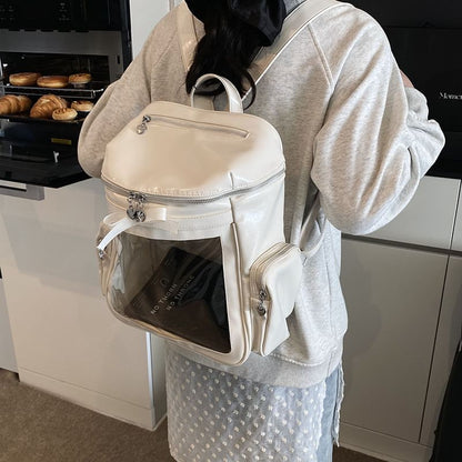 Multi-Pocket PVC Backpack Panel