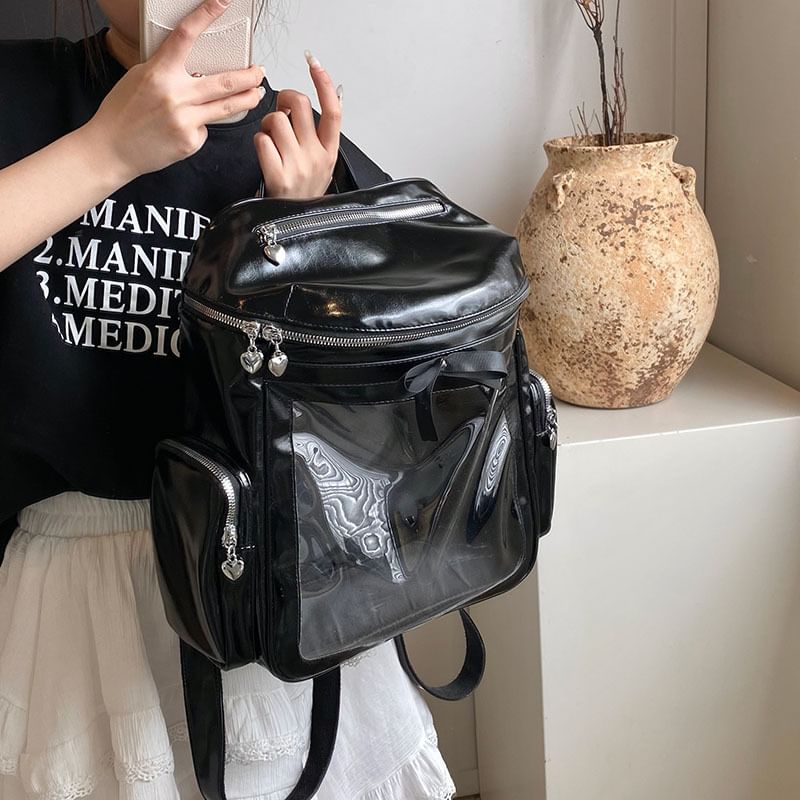 Multi-Pocket PVC Backpack Panel