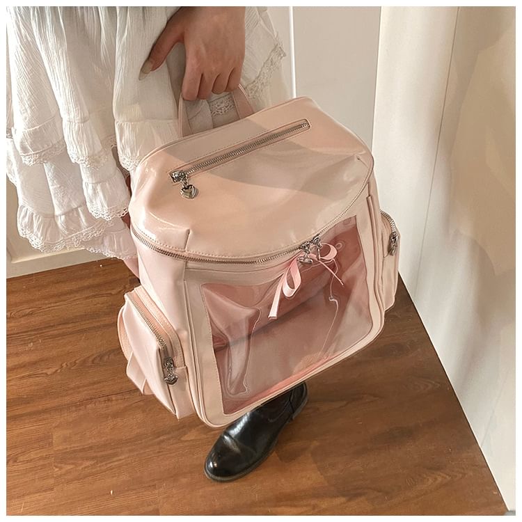 Multi-Pocket PVC Backpack Panel