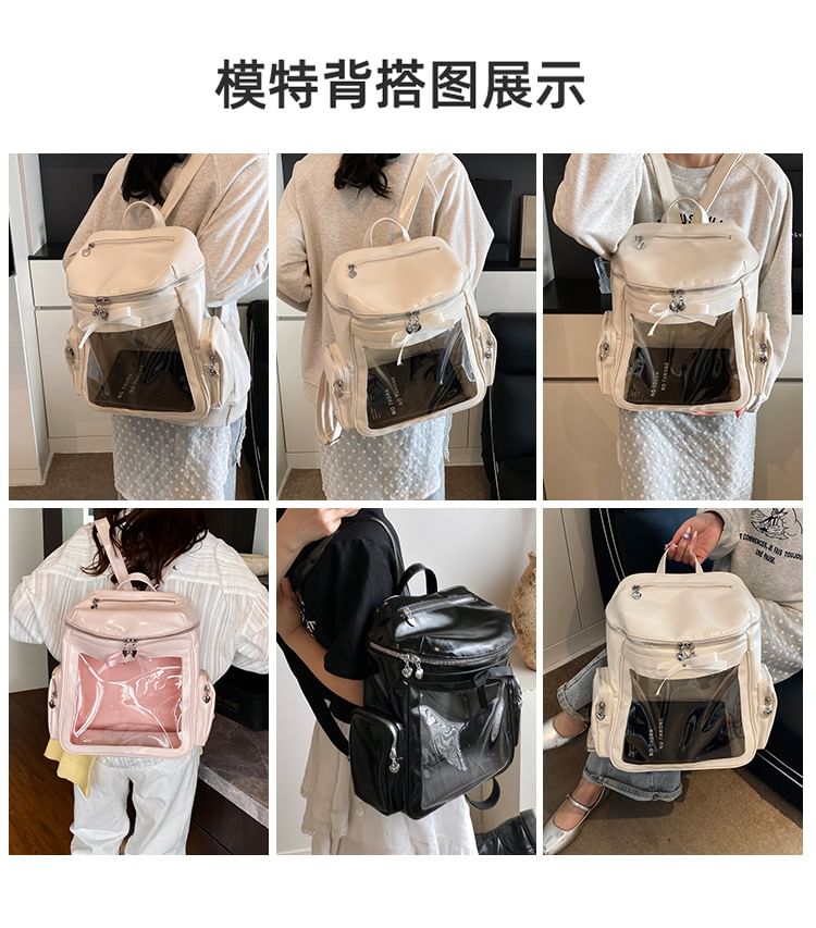 Multi-Pocket PVC Backpack Panel