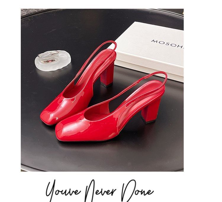 Slingback Chunky Mules Heel