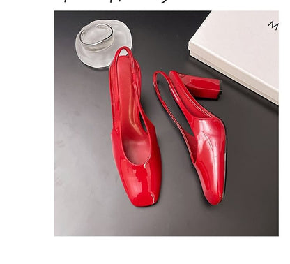 Slingback Chunky Mules Heel