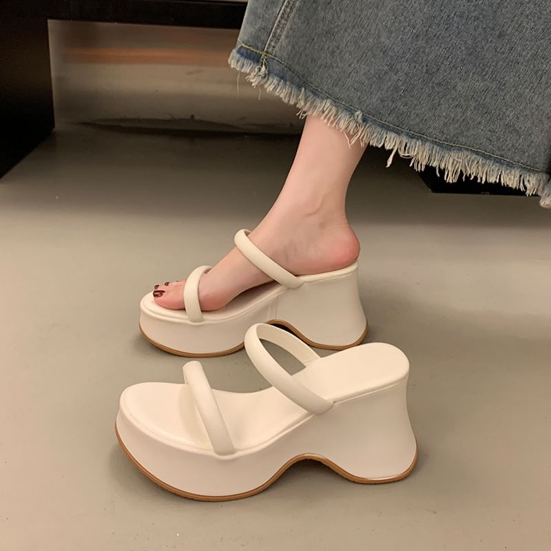 Wedge Heel Sandals Slide Platform