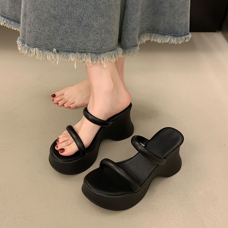 Wedge Heel Sandals Slide Platform