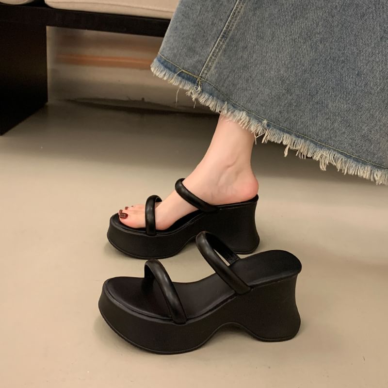 Wedge Heel Sandals Slide Platform