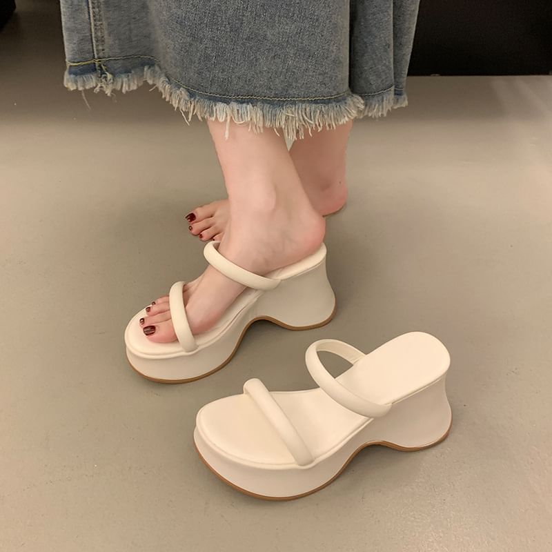 Wedge Heel Sandals Slide Platform