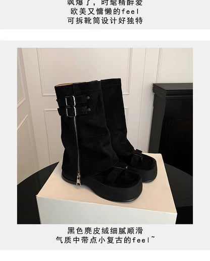 Gladiator Sandals Loop Buckled Platform Toe