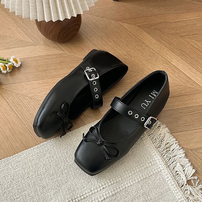 Shoes Mary Jane Bow Square-Toe