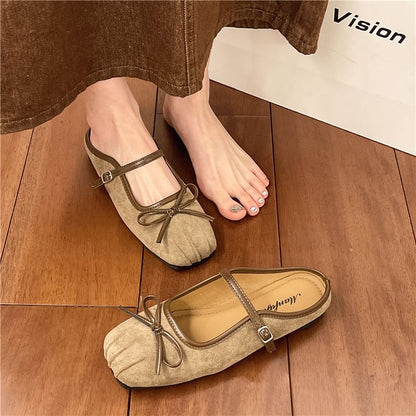 Bow Jane Square-Toe Mary Mules