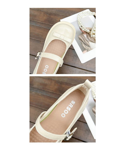 Mary Shoes Heel Jane Bow Block