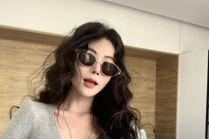 Trim Long-Sleeve Neck Slim Crop Lace Top Fit Scoop Button