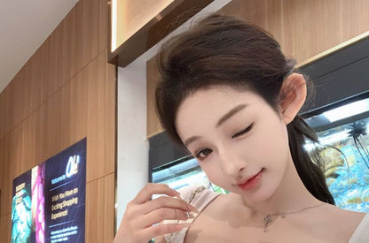 Pants Fit Loose Striped Drawstring Crop Tee Off-Shoulder Trim Waist Short-Sleeve / Plain