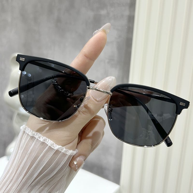 Metal Browline Sunglasses