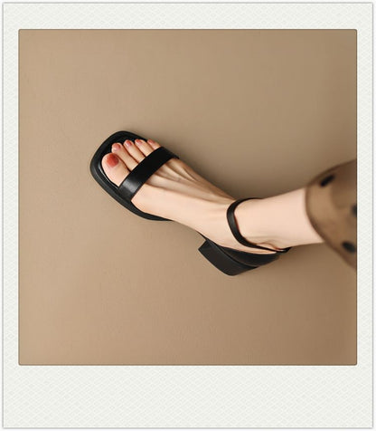 Ankle Strap Chunky Sandals Heel