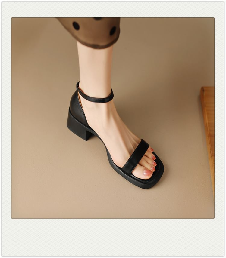 Ankle Strap Chunky Sandals Heel