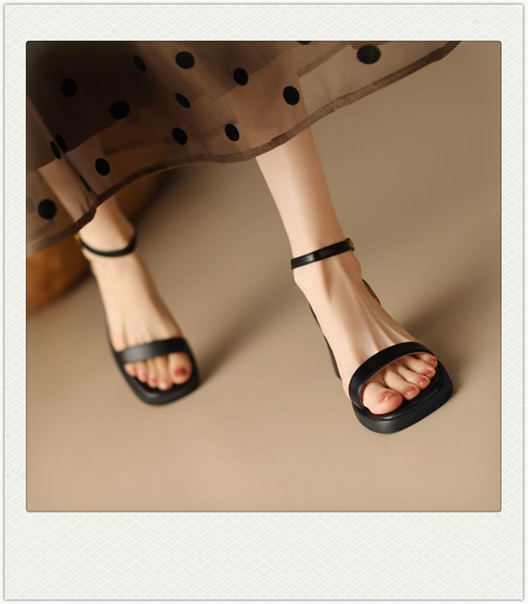 Ankle Strap Chunky Sandals Heel