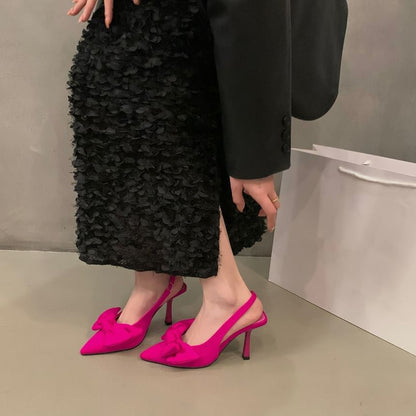 Slingback Bow Pumps Heel Stiletto