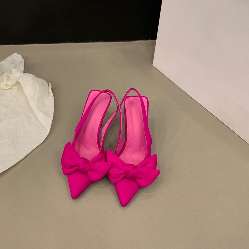 Slingback Bow Pumps Heel Stiletto