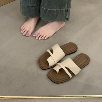 Slide Loop Toe Flat Sandals