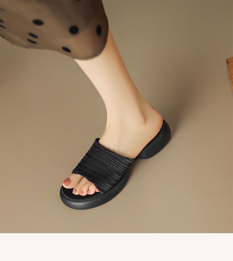 Plain Slide Sandals Platform