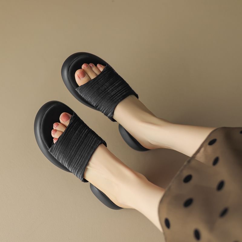 Plain Slide Sandals Platform