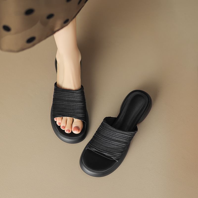 Plain Slide Sandals Platform
