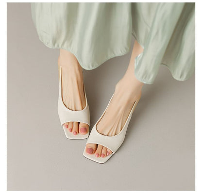 Peep Heel Toe Sandals Slingback Kitten