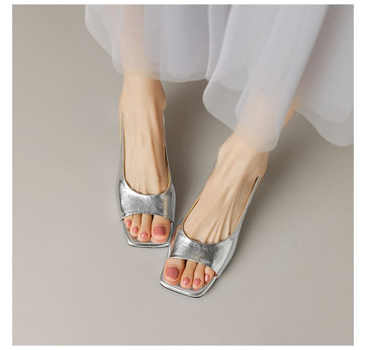 Peep Heel Toe Sandals Slingback Kitten