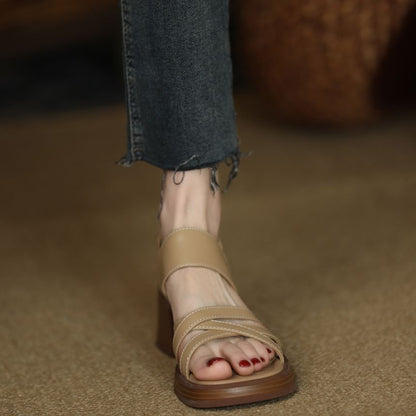 Slingback Heel Chunky Strappy Sandals