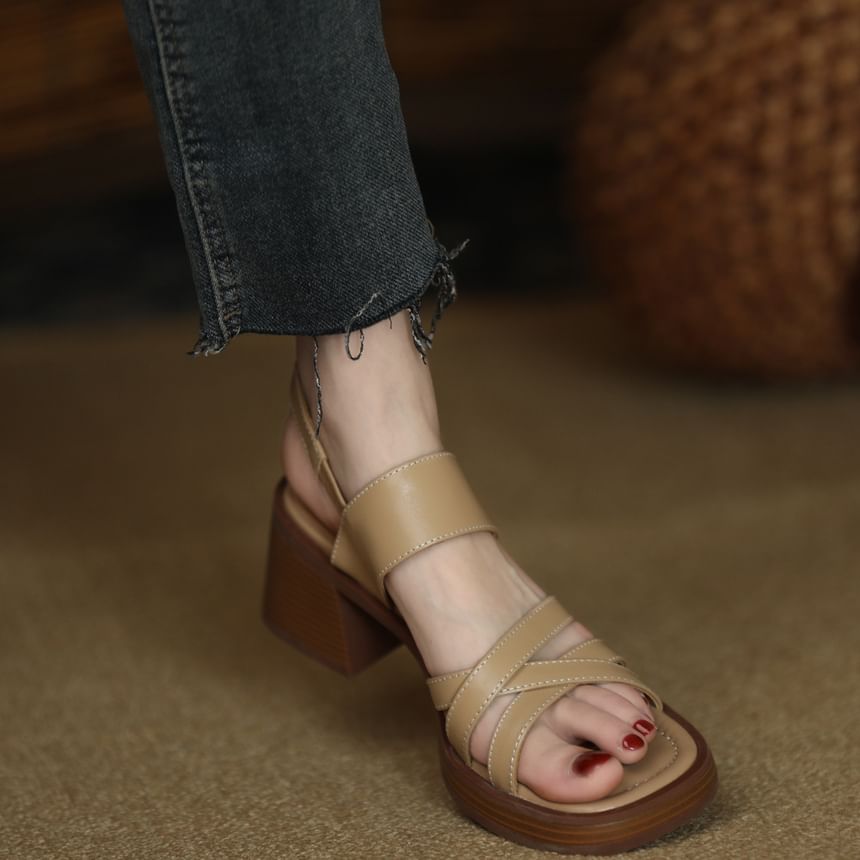 Slingback Heel Chunky Strappy Sandals