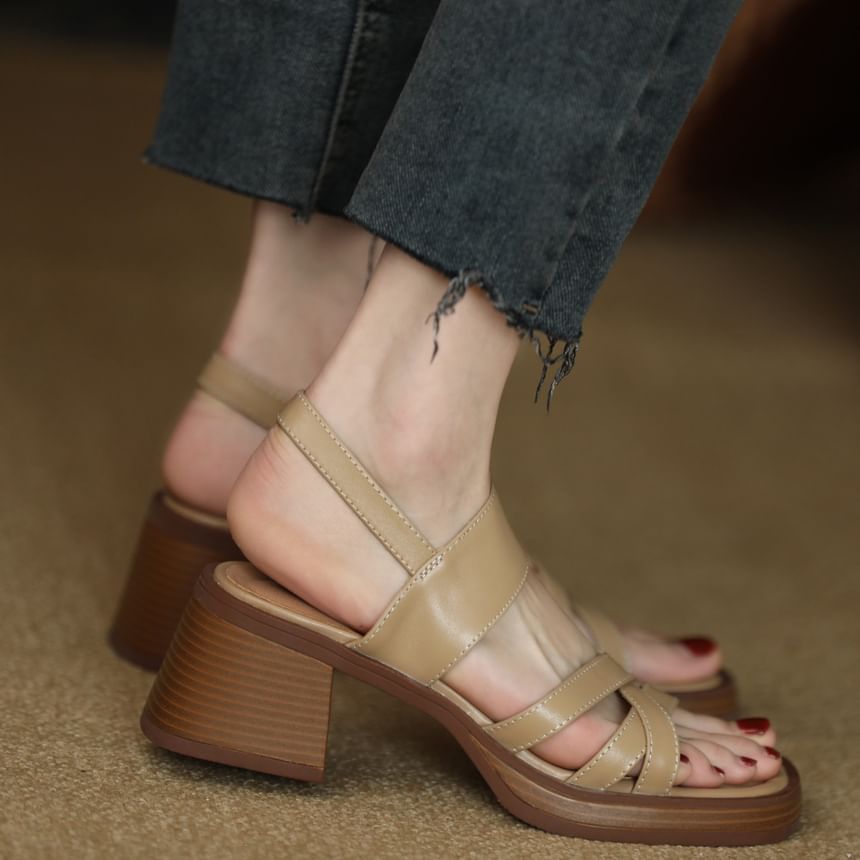 Slingback Heel Chunky Strappy Sandals
