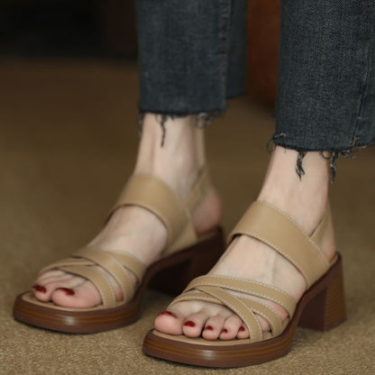 Slingback Heel Chunky Strappy Sandals