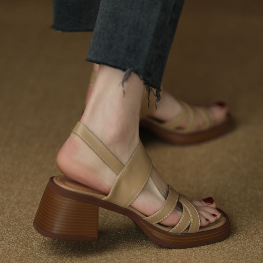 Slingback Heel Chunky Strappy Sandals