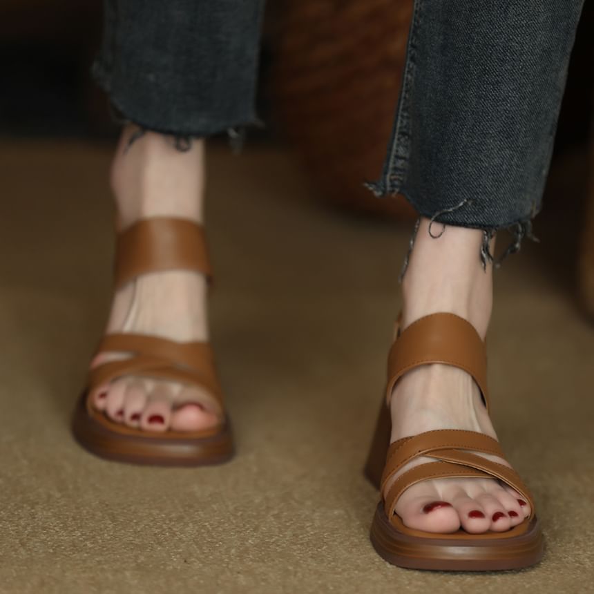 Slingback Heel Chunky Strappy Sandals