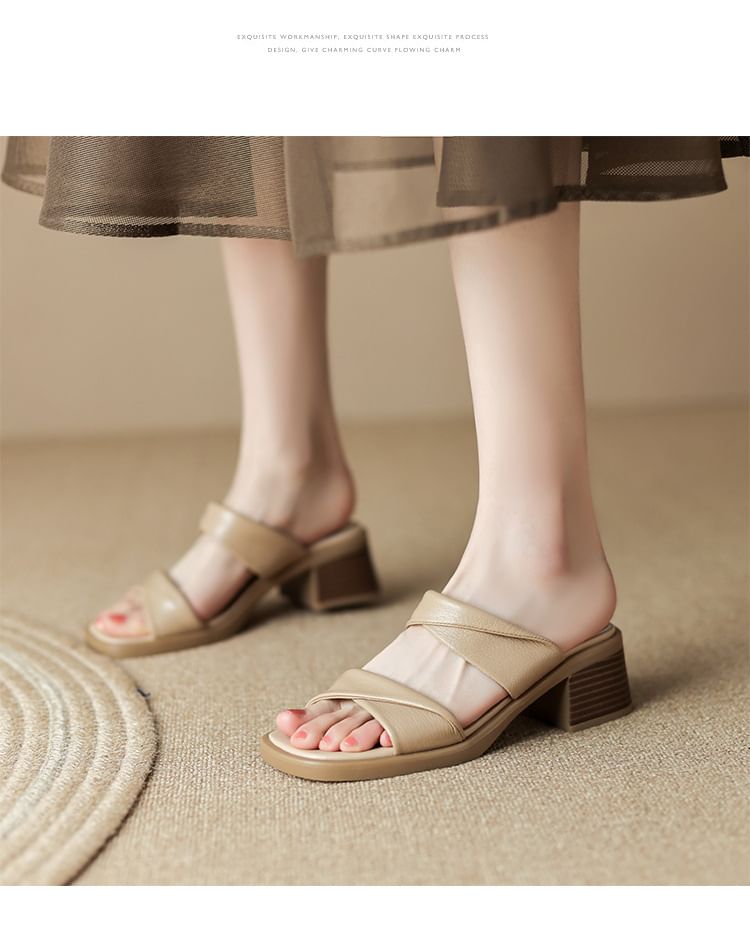 Slide Heel Chunky Sandals