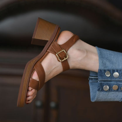 Sandals Strap Heel Chunky Ankle Gladiator