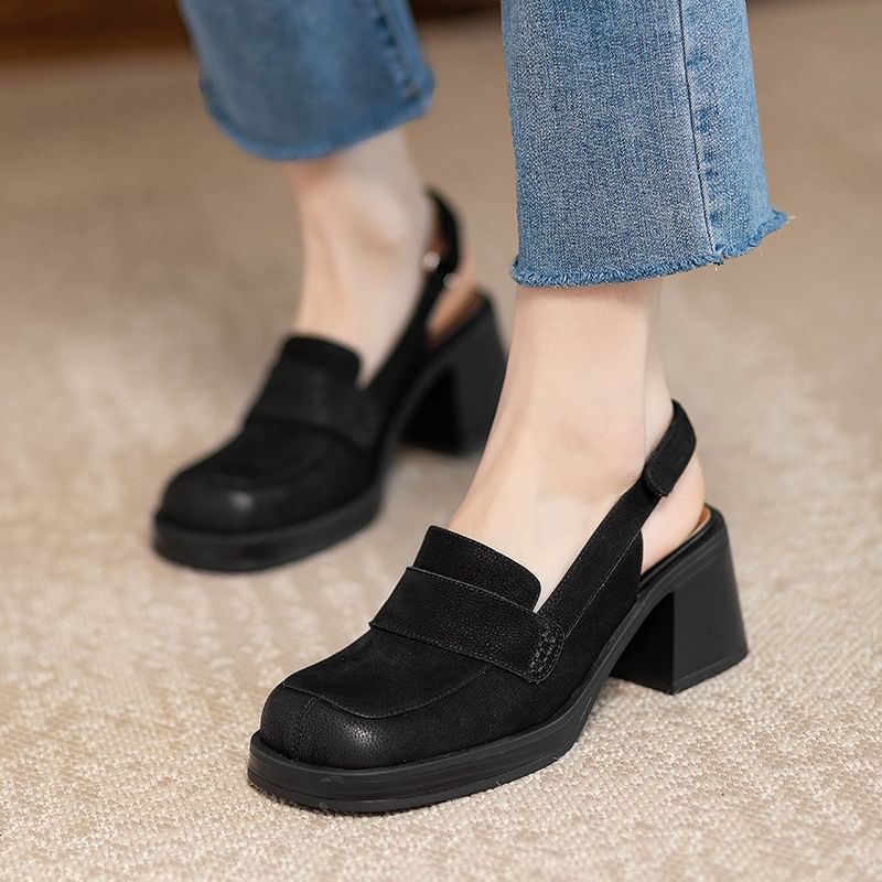 Heel Sandals Chunky Slingback