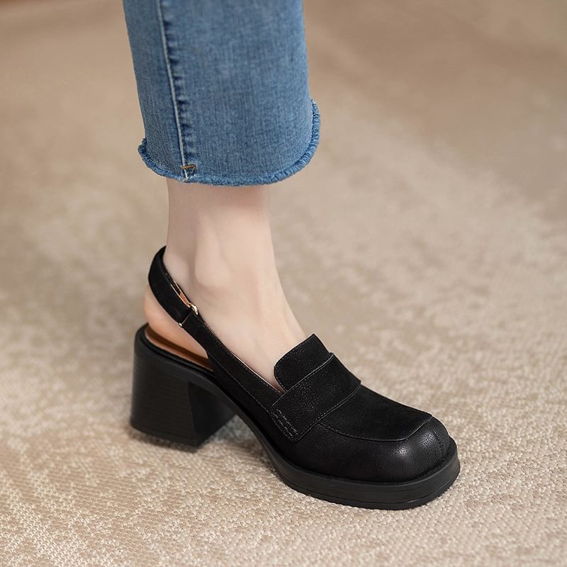 Heel Sandals Chunky Slingback