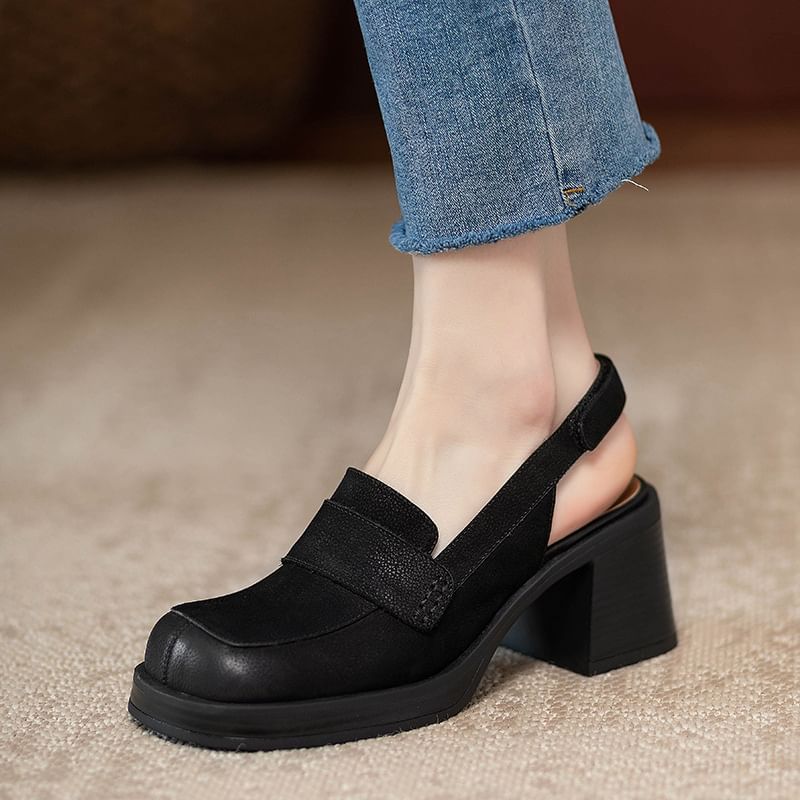 Heel Sandals Chunky Slingback