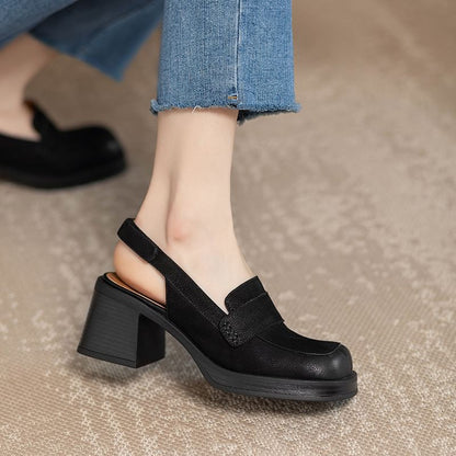 Heel Sandals Chunky Slingback