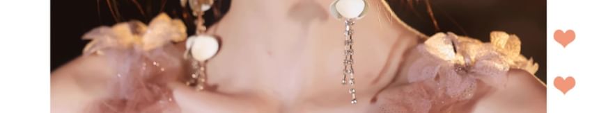 Evening A-Line Gown Strap Wide Glitter Floral