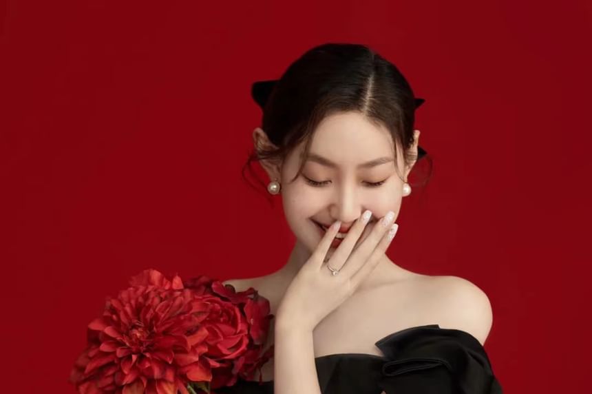 Bow A-Line Evening Gown Puff-Sleeve Off-Shoulder