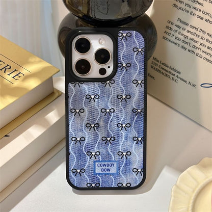 Wavy Case Phone Denim Bow