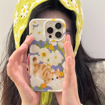 Phone Floral Case Cat