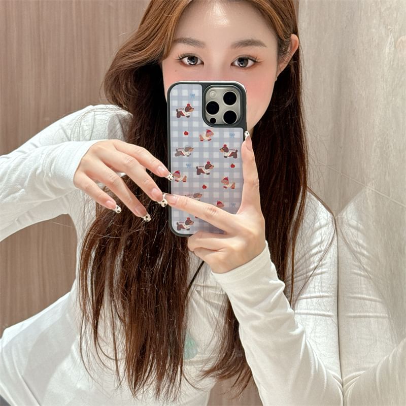 Phone Case Dog Plaid