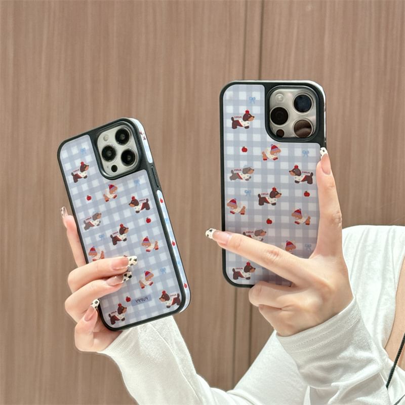 Phone Case Dog Plaid