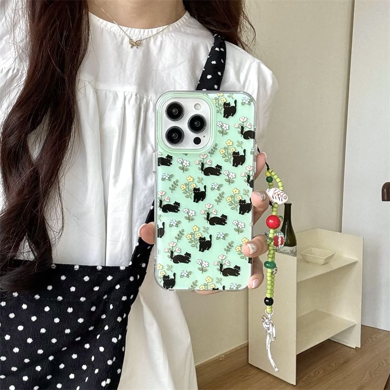 Floral Case Phone Cat