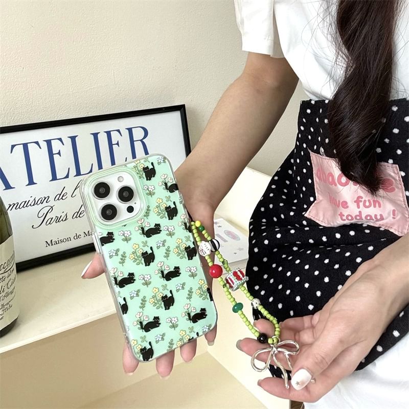 Floral Case Phone Cat